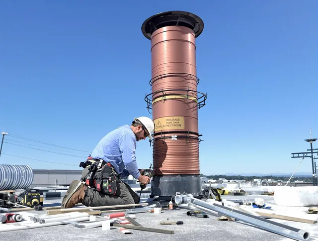 Installed chimney liner by Cypress Chimney Sweep in Cypress, CA