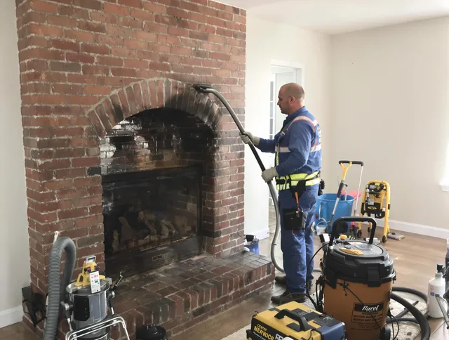Cypress Chimney Sweep expert performing detailed chimney sweep in Cypress, CA