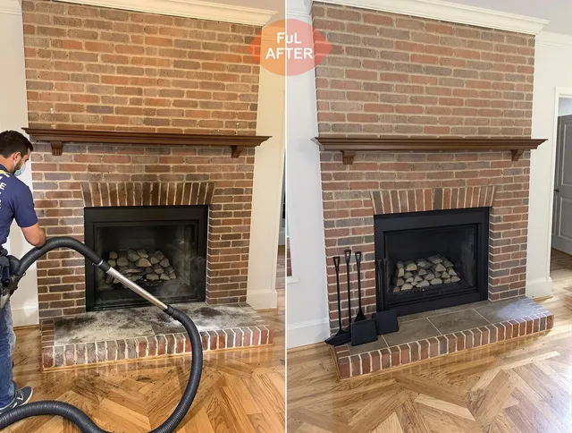 Cypress Chimney Sweep carefully sanitizing a fireplace in Cypress, CA