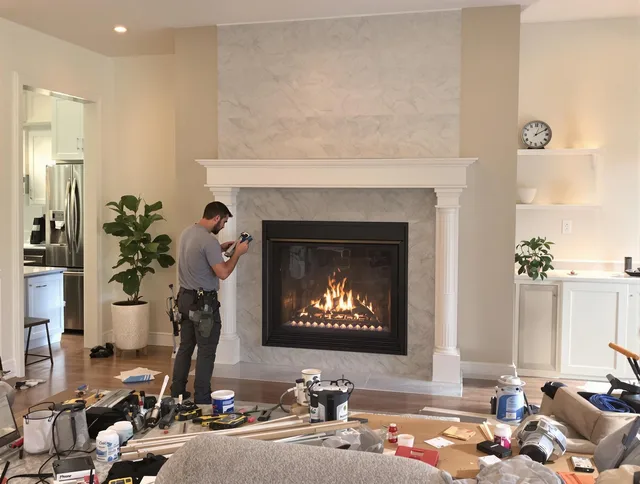 Newly installed fireplace by Cypress Chimney Sweep in Cypress, CA