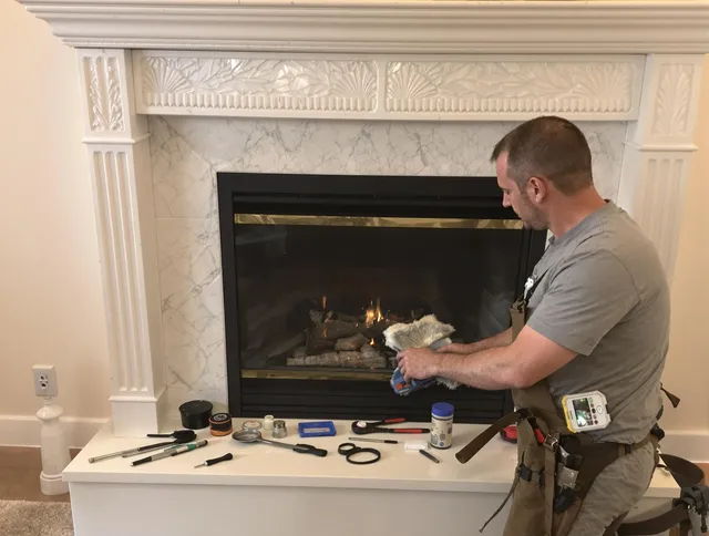 Cypress Chimney Sweep performing fireplace maintenance in Cypress, CA